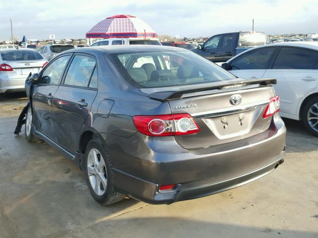 5YFBU4EE0DP155894 - 2013 TOYOTA COROLLA BA GRAY photo 3