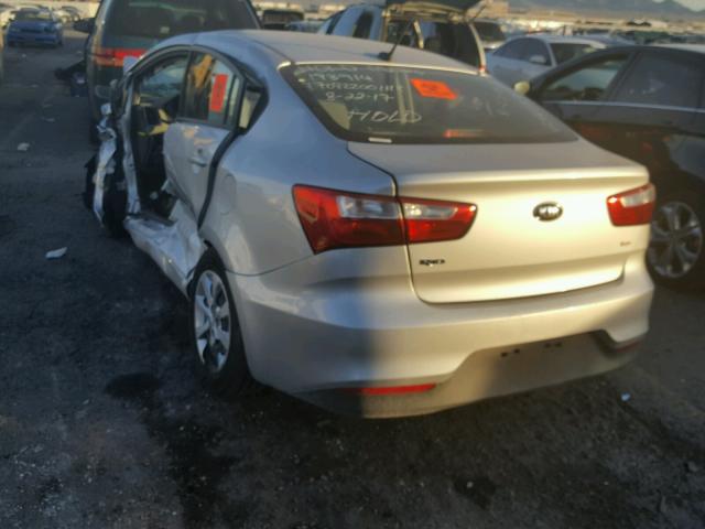 KNADM4A35G6697207 - 2016 KIA RIO LX SILVER photo 3