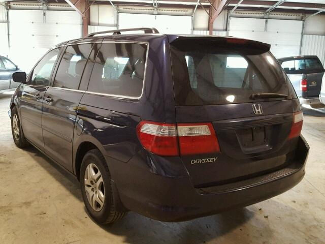 5FNRL38746B030520 - 2006 HONDA ODYSSEY EX BLUE photo 3