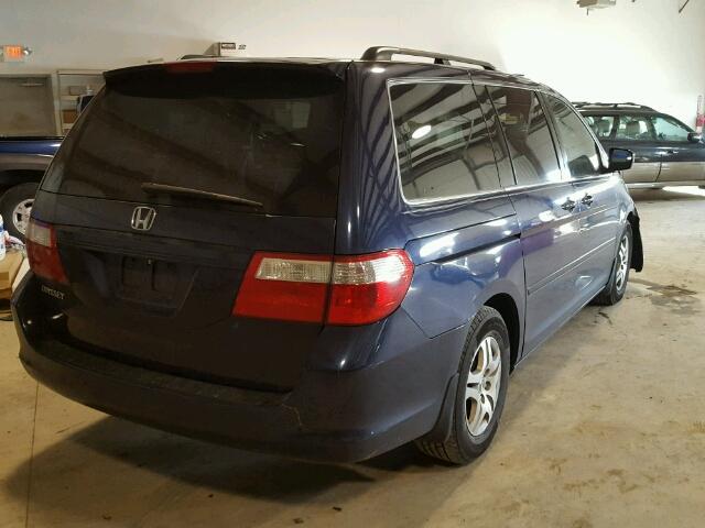 5FNRL38746B030520 - 2006 HONDA ODYSSEY EX BLUE photo 4