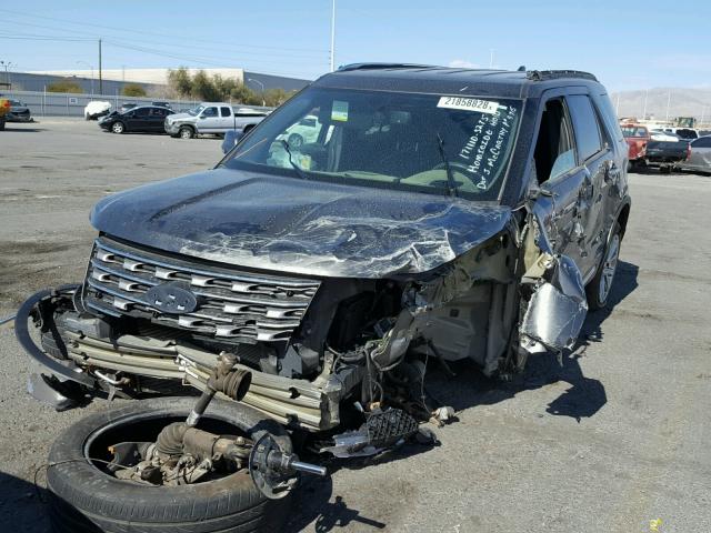 1FM5K8F84HGC68172 - 2017 FORD EXPLORER L GRAY photo 2