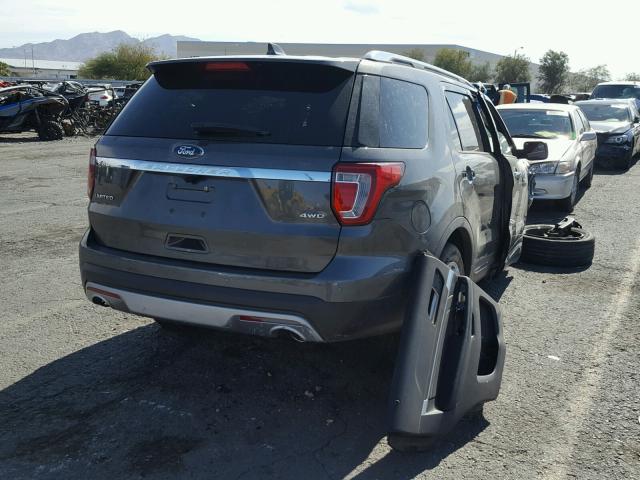 1FM5K8F84HGC68172 - 2017 FORD EXPLORER L GRAY photo 4