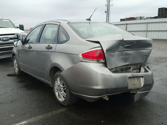 1FAHP35N98W109768 - 2008 FORD FOCUS SE GRAY photo 3