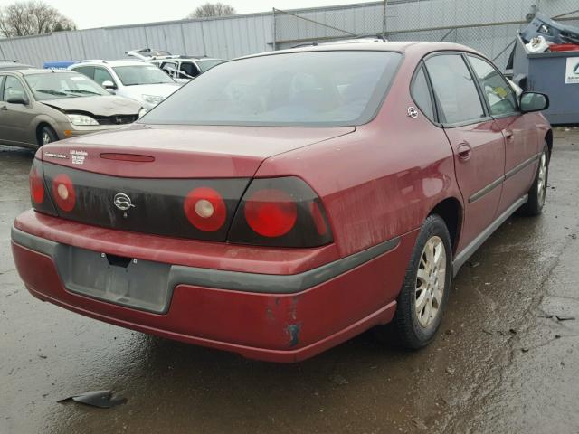 2G1WF52E659127730 - 2005 CHEVROLET IMPALA RED photo 4