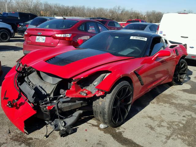 1G1YJ2D78F5114111 - 2015 CHEVROLET CORVETTE S RED photo 2