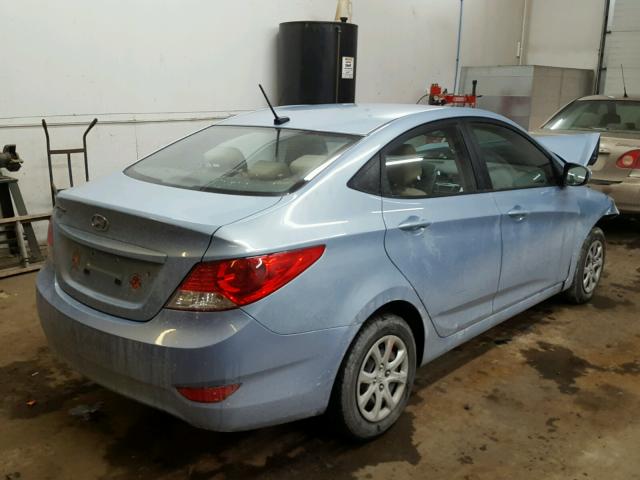 KMHCT4AEXDU385180 - 2013 HYUNDAI ACCENT GLS BLUE photo 4