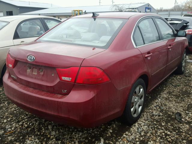 KNAGE228X95334497 - 2009 KIA OPTIMA LX RED photo 4