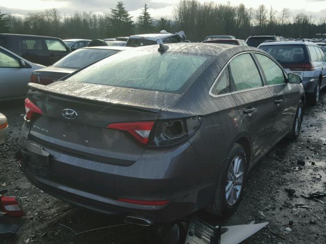 5NPE24AF2FH161942 - 2015 HYUNDAI SONATA SE GRAY photo 4