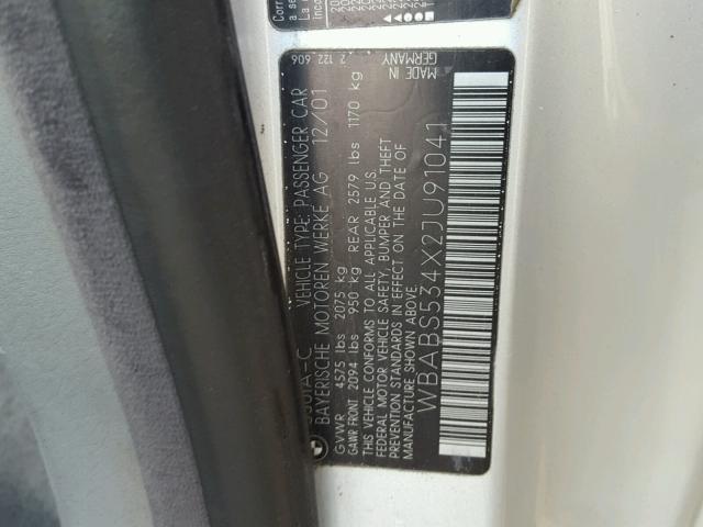 WBABS534X2JU91041 - 2002 BMW 330 CI Silber Foto 10
