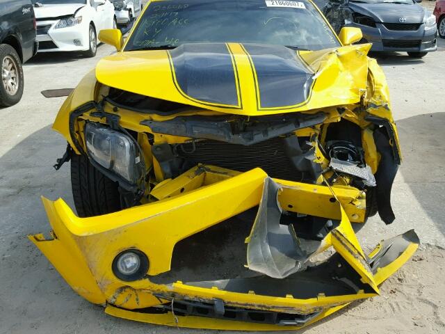 2G1FC1EV6A9220870 - 2010 CHEVROLET CAMARO LT YELLOW photo 9