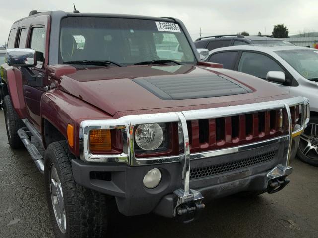 5GTDN13E478184119 - 2007 HUMMER H3 RED photo 1