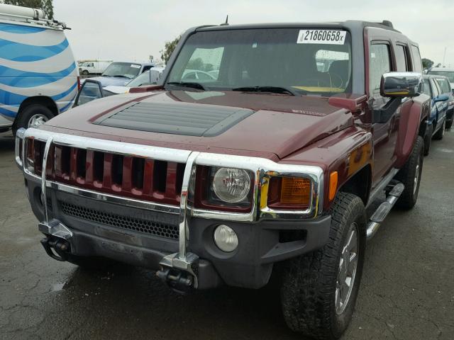 5GTDN13E478184119 - 2007 HUMMER H3 RED photo 2