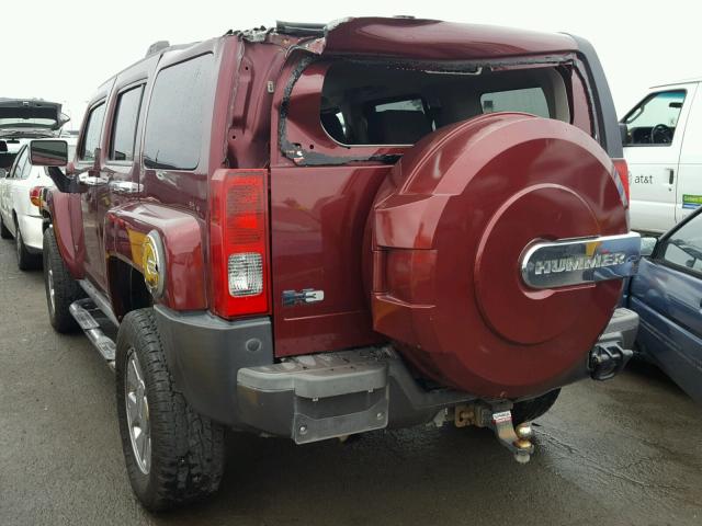 5GTDN13E478184119 - 2007 HUMMER H3 RED photo 3