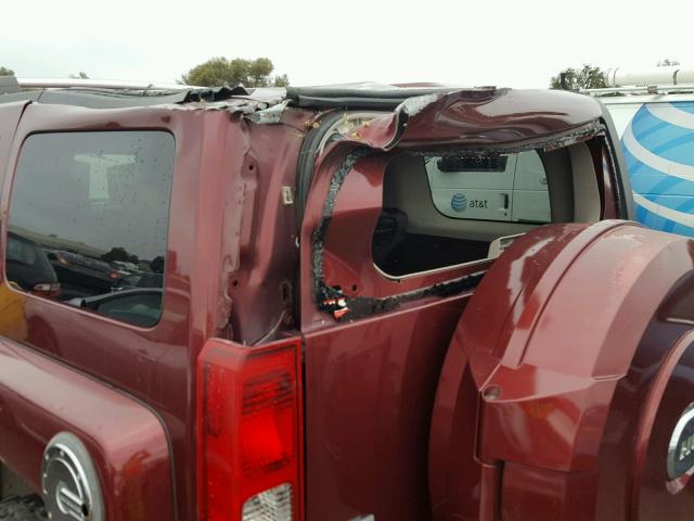 5GTDN13E478184119 - 2007 HUMMER H3 RED photo 9