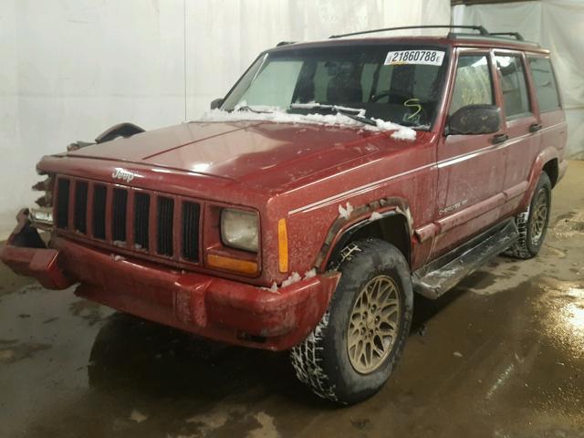 1J4FJ68S7WL125966 - 1998 JEEP CHEROKEE S RED photo 2