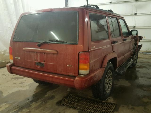 1J4FJ68S7WL125966 - 1998 JEEP CHEROKEE S RED photo 4