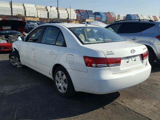 5NPET46C98H307283 - 2008 HYUNDAI SONATA GLS WHITE photo 3