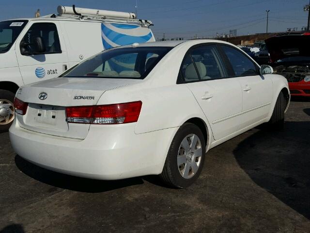 5NPET46C98H307283 - 2008 HYUNDAI SONATA GLS WHITE photo 4