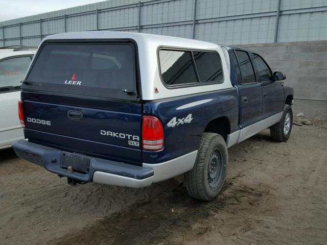 1D7HG48N93S226431 - 2003 DODGE DAKOTA QUA BLUE photo 4