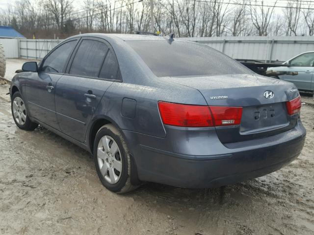 5NPET46C49H557984 - 2009 HYUNDAI SONATA GLS BLUE photo 3