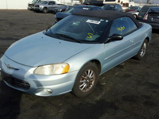 1C3EL65R42N103696 - 2002 CHRYSLER SEBRING LI BLUE photo 2