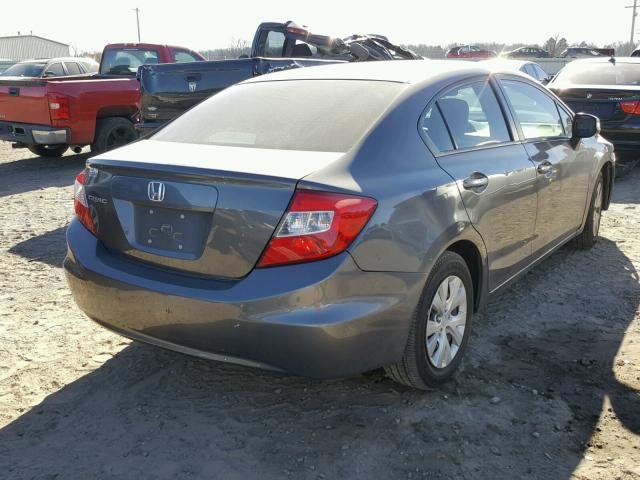 2HGFB2F54CH585475 - 2012 HONDA CIVIC LX GRAY photo 4