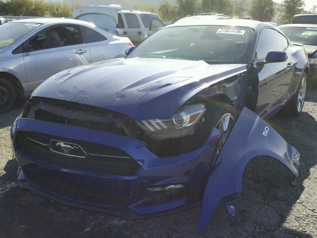 1FA6P8CF9F5370711 - 2015 FORD MUSTANG GT BLUE photo 2