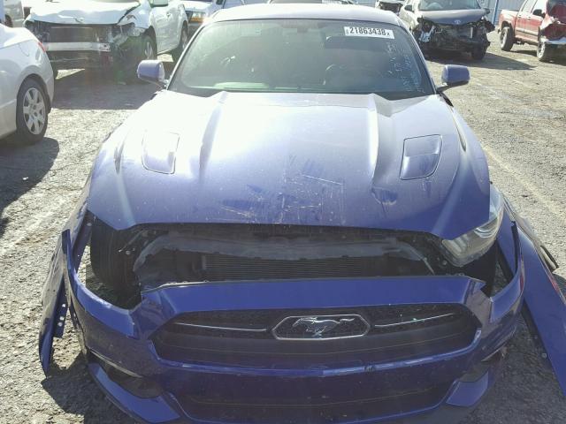 1FA6P8CF9F5370711 - 2015 FORD MUSTANG GT BLUE photo 9