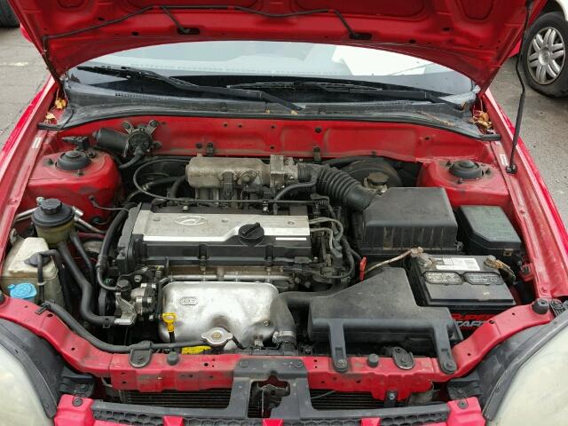 KMHCG45C95U664201 - 2005 HYUNDAI ACCENT GL RED photo 7