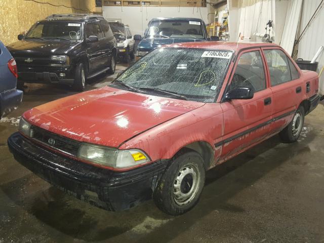 1NXAE91A6MZ226717 - 1991 TOYOTA COROLLA RED photo 2