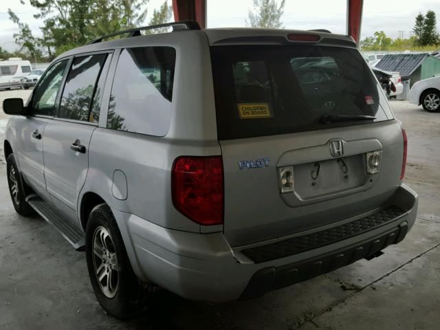 2HKYF18563H555453 - 2003 HONDA PILOT EXL SILVER photo 3