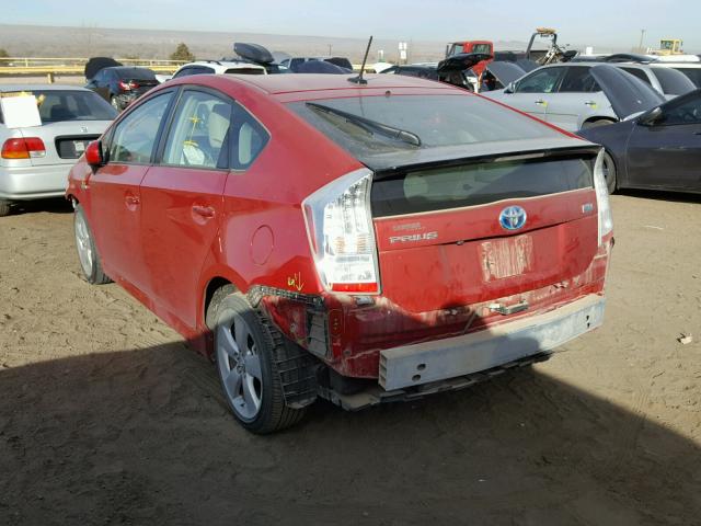 JTDKN3DU1A0085439 - 2010 TOYOTA PRIUS RED photo 3