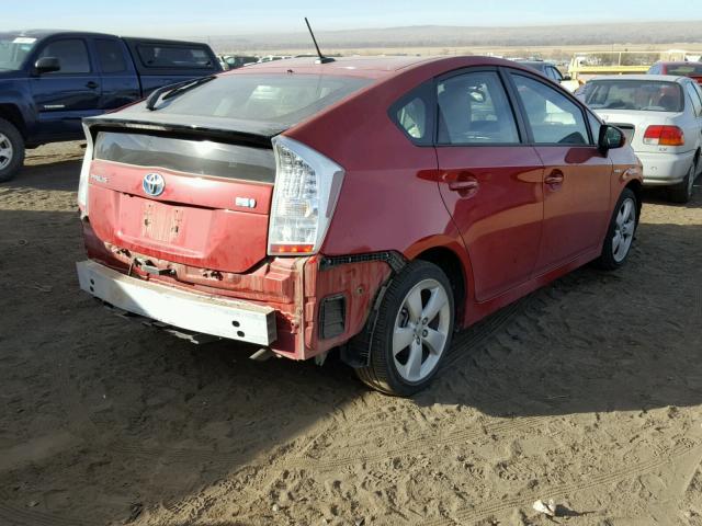 JTDKN3DU1A0085439 - 2010 TOYOTA PRIUS RED photo 4