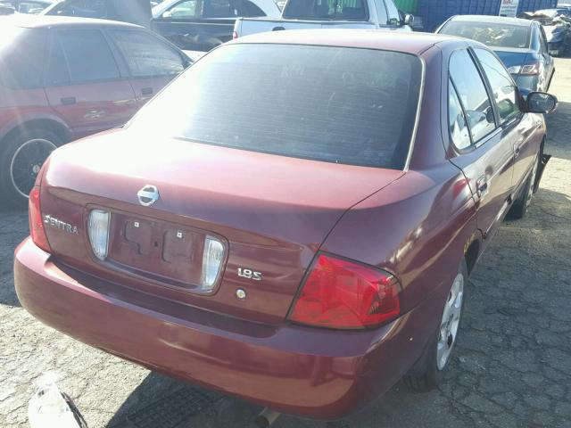 3N1CB51D04L909812 - 2004 NISSAN SENTRA 1.8 MAROON photo 4