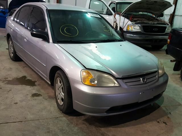 1HGES15632L013265 - 2002 HONDA CIVIC LX SILVER photo 1