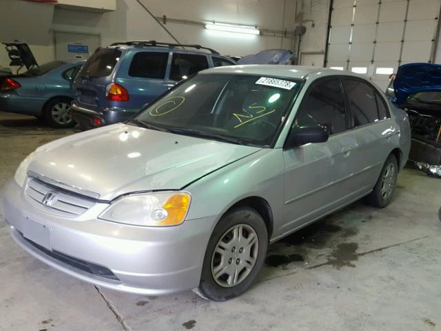 1HGES15632L013265 - 2002 HONDA CIVIC LX SILVER photo 2