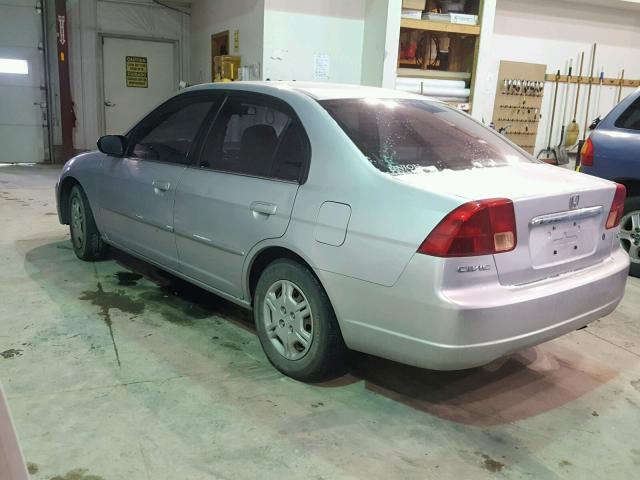 1HGES15632L013265 - 2002 HONDA CIVIC LX SILVER photo 3