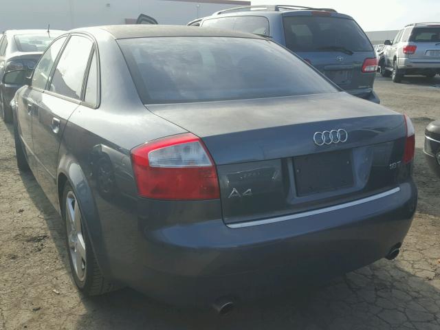 WAUJC68E83A323349 - 2003 AUDI A4 1.8T GRAY photo 3