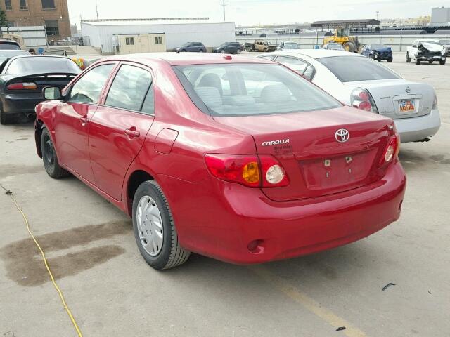 1NXBU40E59Z079330 - 2009 TOYOTA COROLLA BA RED photo 3