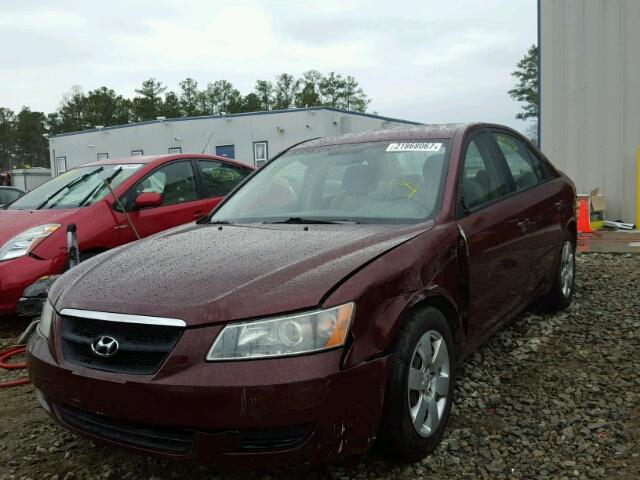 5NPET46C68H380224 - 2008 HYUNDAI SONATA BURGUNDY photo 2