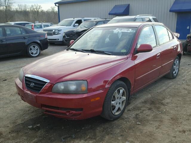 KMHDN46D14U845700 - 2004 HYUNDAI ELANTRA GL RED photo 2