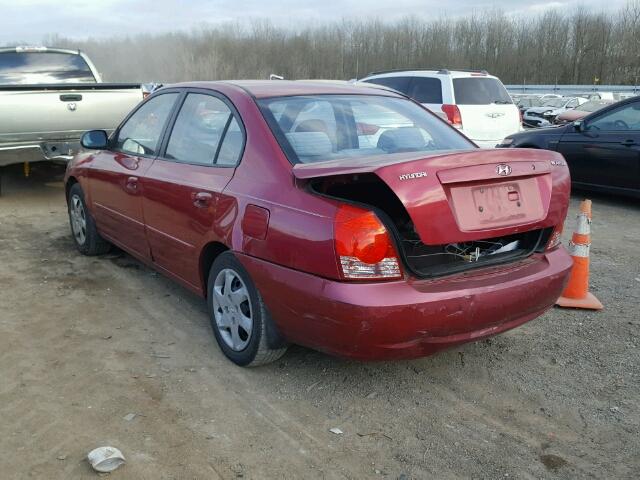 KMHDN46D14U845700 - 2004 HYUNDAI ELANTRA GL RED photo 3