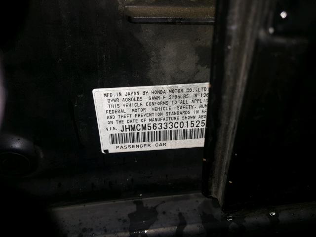 JHMCM56333C015254 - 2003 HONDA ACCORD LX BLACK photo 10