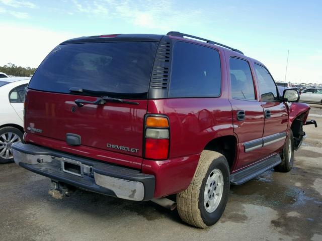 1GNEC13V85R244158 - 2005 CHEVROLET TAHOE C150 BURGUNDY photo 4