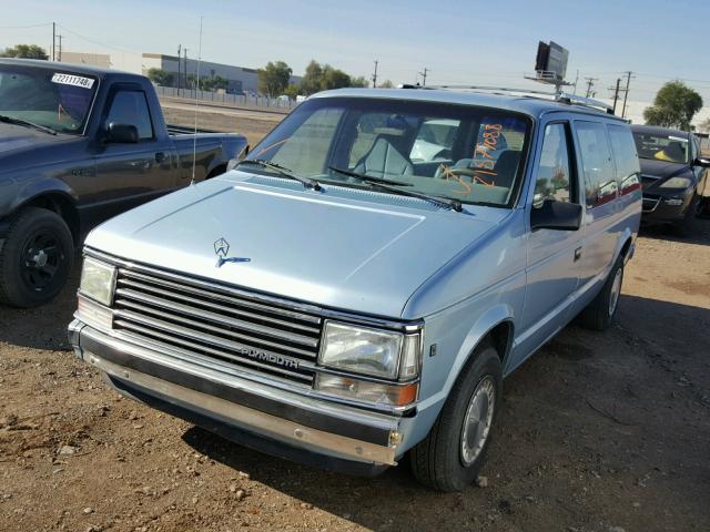 1P4FH44R9LX296663 - 1990 PLYMOUTH GRAND VOYA BLUE photo 2