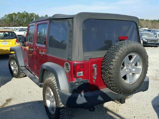 1C4BJWFG6CL166832 - 2012 JEEP WRANGLER U MAROON photo 3
