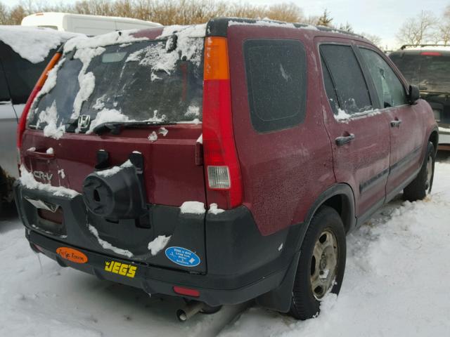 JHLRD78494C037938 - 2004 HONDA CR-V LX RED photo 4