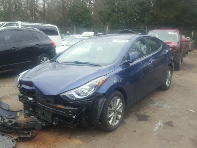 5NPDH4AE9GH655752 - 2016 HYUNDAI ELANTRA SE BLUE photo 2