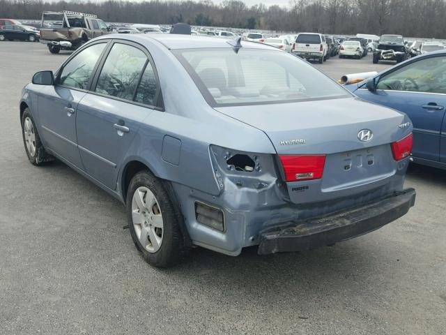 5NPET46C29H534137 - 2009 HYUNDAI SONATA GLS BLUE photo 3