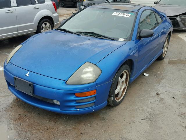 4A3AC84H52E049417 - 2002 MITSUBISHI ECLIPSE GT BLUE photo 2